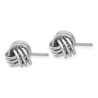 14K White Gold Love Knot Stud Earrings – view 3