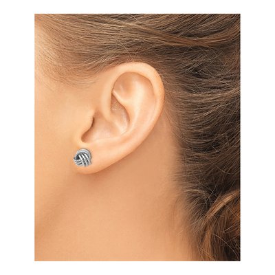 14K White Gold Love Knot Stud Earrings – view 4
