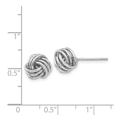 14K White Gold Love Knot Stud Earrings – view 5