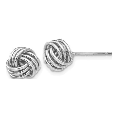 14K White Gold Love Knot Stud Earrings
