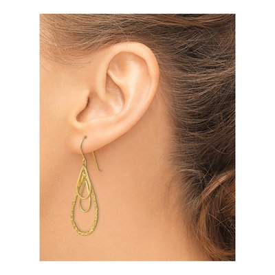 14K Yellow Gold Teardrop Dangle Earrings – view 4