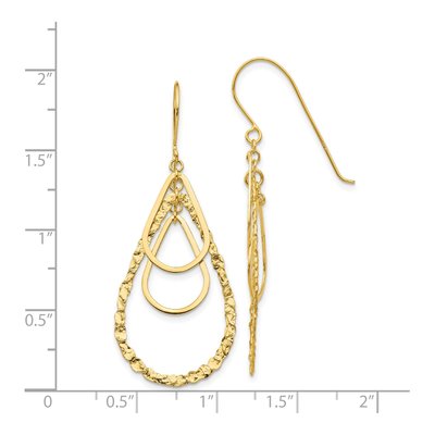 14K Yellow Gold Teardrop Dangle Earrings – view 5
