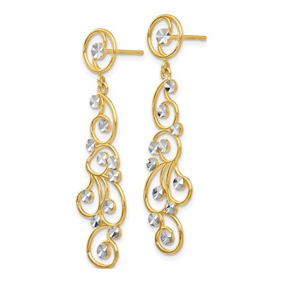 14K Yellow Gold Filigree Dangle Earrings – view 3