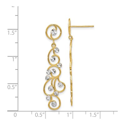 14K Yellow Gold Filigree Dangle Earrings – view 5