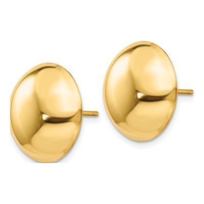 14K Yellow Gold Button Stud Earrings – view 3