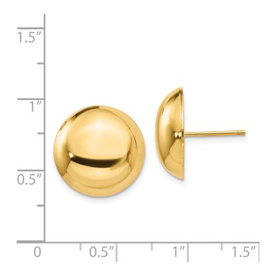 14K Yellow Gold Button Stud Earrings – view 5