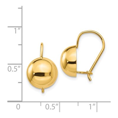 14K Yellow Gold Hollow Half Ball Dangle Earrings – view 5