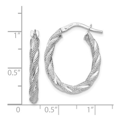 14K White Gold Twisted Hoop Earrings – view 5