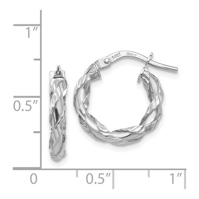 14K White Gold 18mm Twisted Rope Hoop Earrings – view 5