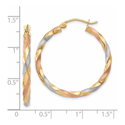 14K Yellow Gold 34mm Twisted Hoop Earrings – view 5