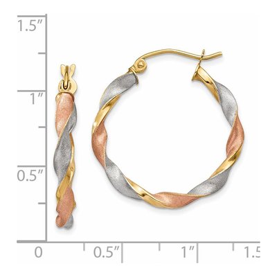 14K Yellow Gold 28mm Twisted Hoop Earrings – view 4