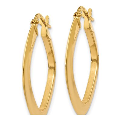 14K Yellow Gold 23mm Tapered Square Tube Hoop Earrings – view 3