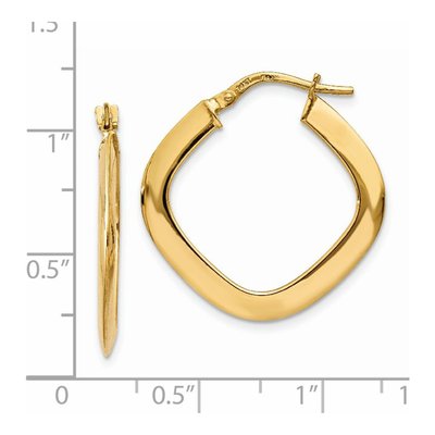 14K Yellow Gold 23mm Tapered Square Tube Hoop Earrings – view 5