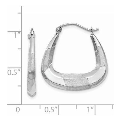 14K White Gold 23mm Diamond-Cut Hoop Earrings – view 5