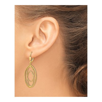 14K Yellow Gold Oval Leverback Earrings – view 4