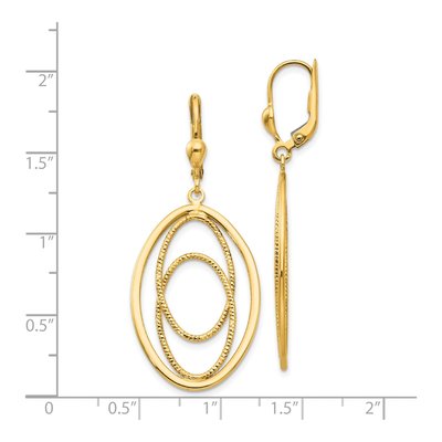 14K Yellow Gold Oval Leverback Earrings – view 5