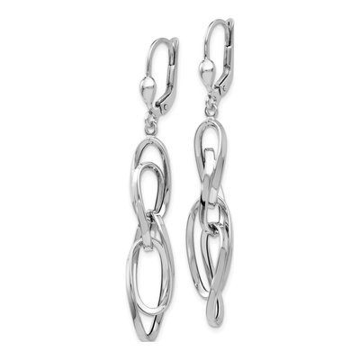 14K White Gold Twisted Leverback Earrings – view 3