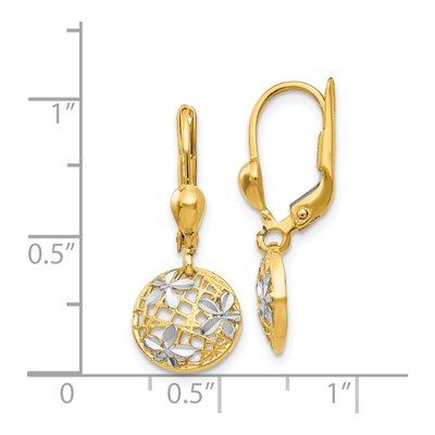 14K Yellow Gold Diamond-Cut Leverback Earrings – view 5