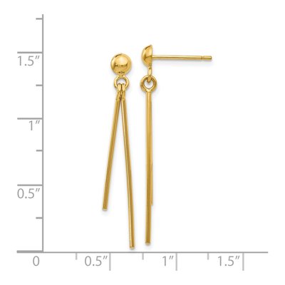 14K Yellow Gold Two Bars Dangle Earrings – view 5