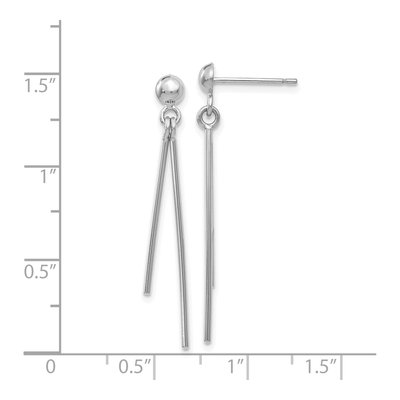 14K White Gold Two Bar Dangle Earrings – view 4