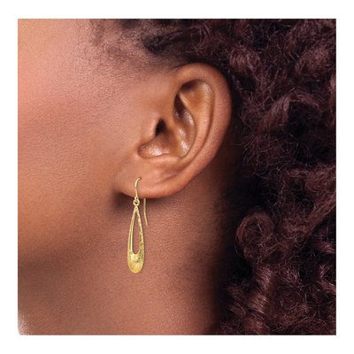 14K Yellow Gold Teardrop Dangle Earrings – view 4