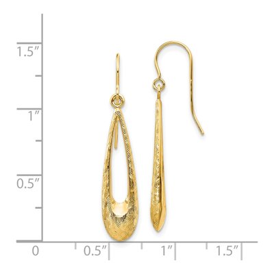 14K Yellow Gold Teardrop Dangle Earrings – view 5