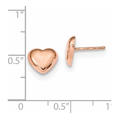 14K Rose Gold Heart Stud Earrings – view 5