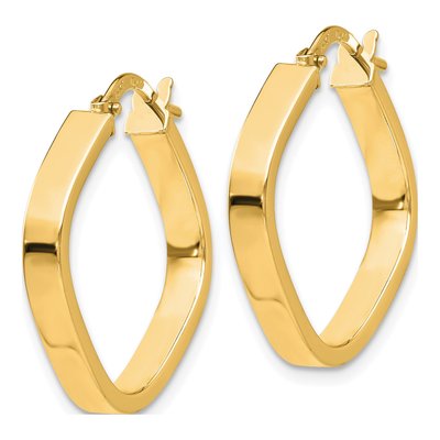 14K Yellow Gold 27mm Square Tube Hoop Earrings – view 3