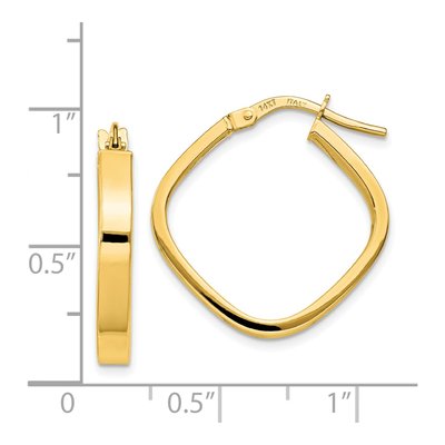 14K Yellow Gold 27mm Square Tube Hoop Earrings – view 5