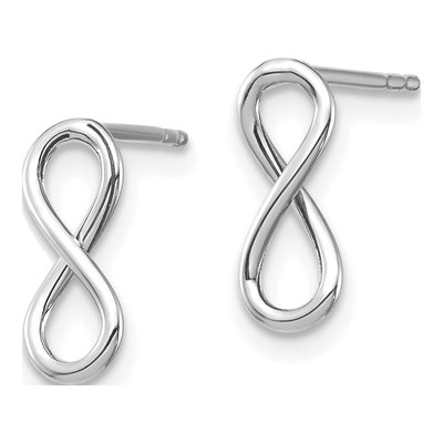 14K White Gold Infinity Dangle Earrings – view 2