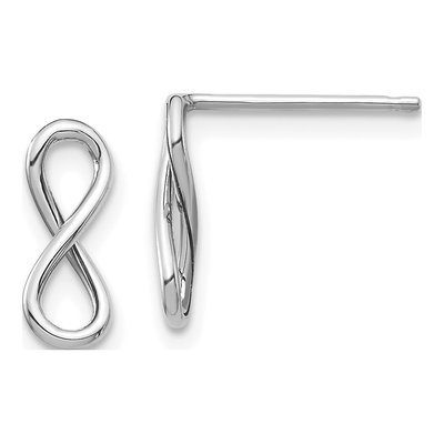 14K White Gold Infinity Dangle Earrings