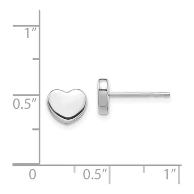 14K White Gold Heart Stud Earrings – view 5