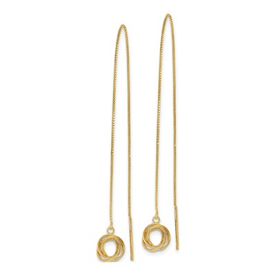 14K Yellow Gold Love Knot Threader Earrings – view 2
