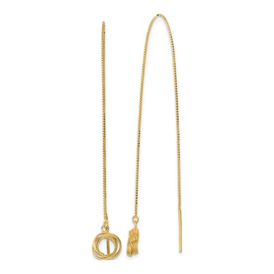 14K Yellow Gold Love Knot Threader Earrings