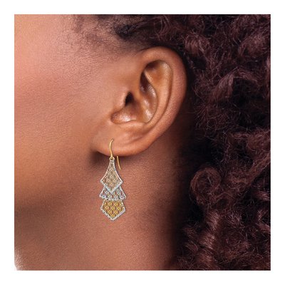 14K Tri-Color Gold Filigree Dangle Earrings – view 5