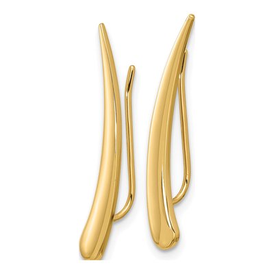 14K Yellow Gold Ear Climber Threader Earrings – view 3