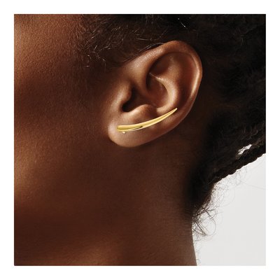 14K Yellow Gold Ear Climber Threader Earrings – view 4