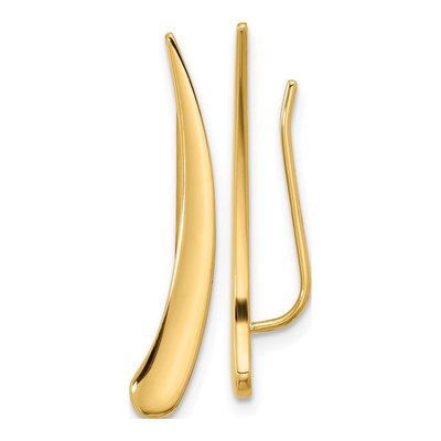 14K Yellow Gold Ear Climber Threader Earrings