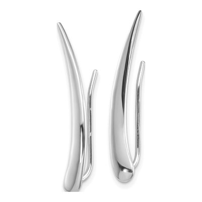 14K White Gold Ear Climber Threader Earrings – view 2