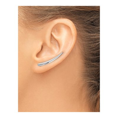 14K White Gold Ear Climber Threader Earrings – view 3