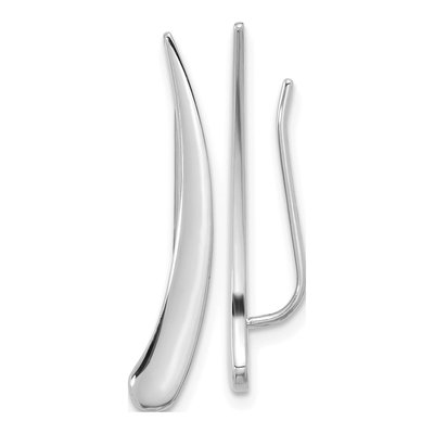14K White Gold Ear Climber Threader Earrings