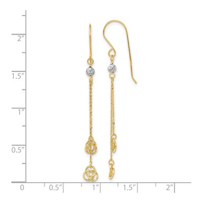 14K Two-Tone Gold Love Knot Dangle Earrings – view 5