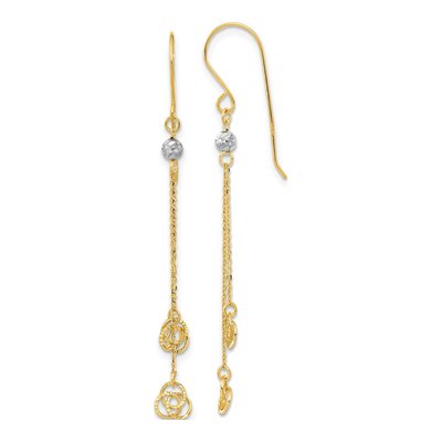 14K Two-Tone Gold Love Knot Dangle Earrings