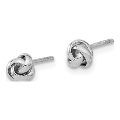 14K White Gold Love Knot Stud Earrings – view 3