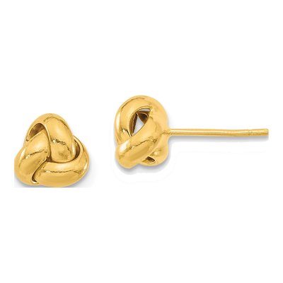 14K Yellow Gold Love Knot Stud Earrings