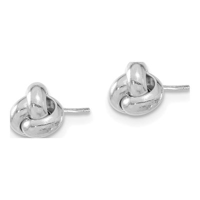 14K White Gold Love Knot Stud Earrings – view 2
