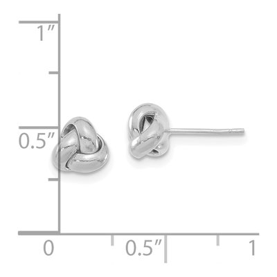 14K White Gold Love Knot Stud Earrings – view 3