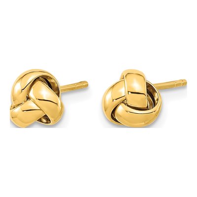 14K Yellow Gold Love Knot Stud Earrings – view 3