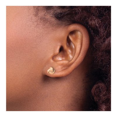 14K Rose Gold Love Knot Button Stud Earrings – view 4
