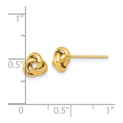 14K Yellow Gold Love Knot Button Stud Earrings – view 4